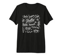 Multilingual Hello Typography World Greetings Art Premium T-Shirt