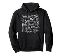 Multilingual Hello Typography World Greetings Art Pullover Hoodie
