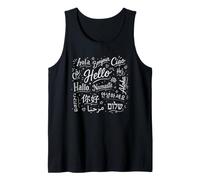 Multilingual Hello Typography World Greetings Art Tank Top