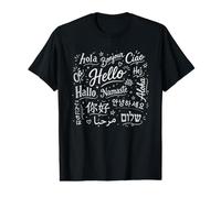 Multilingual Hello Typography World Greetings Art Value Graphic T-Shirt