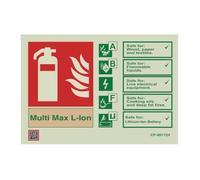 Multimax Lithium-Ion Fire Extinguisher - All Fires Fire Extinguisher for Home, Car & Business Use (Multimax L-Ion Landscape Sign)
