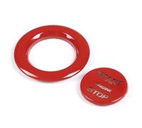 Multimedia Buttons Cover Compatible with Land for Rover for Range for Rover for Sport L494 2pcs Car Engine Start Stop Button Ring Trim Cover Sticker(Red)