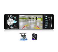 Multimedia Car Stereo Single Din Car Radio 4.1" Digital TFT Screen Bluetooth Audio and Hands-Free Calling FM Radio Receiver MP5 Player AUX/TF/USB SWC Remote Control + 12 Led Rear View Camera