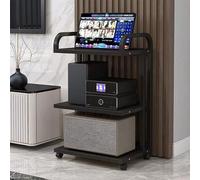 Multimedia Conso on Wheels Open Design Stand Printer Holder Adjustab Shelves Amplifier Support Turntab Tab Versati Media Storage Solution.