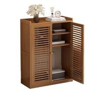 Multimedia Storage Cabinet Wi-Fi Router Hideaway Modern Wooden Two-Tier Shelf for Home & Office Brown Small Storage Solutions Stylish Router