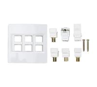 Multimedia Wall Plate, AV Wall Panel with 3.5mm F Type TV9.5 and 3 Ports, Multi Port AV Wall Plate for TV Set Top Box Coaxial Cable Radio, Easy to Install Plug and Play