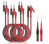 Multimeter-Compatible Test Cable Featuring 4mm Insulated Banana Heavy-Duty For alligator Clips and 81.5mm Probes 1000V 15A (B)
