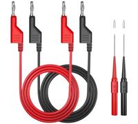 Multimeter-Compatible Test Cable Featuring 4mm Insulated Banana Heavy-Duty For alligator Clips and 81.5mm Probes 1000V 15A (D)