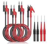 Multimeter-Compatible Test Cable Featuring 4mm Insulated Banana Heavy-Duty For alligator Clips and 81.5mm Probes 1000V 15A (A)