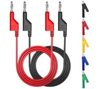 Multimeter-Compatible Test Cable Featuring 4mm Insulated Banana Heavy-Duty For alligator Clips and 81.5mm Probes 1000V 15A (E)