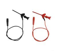 Multimeter Test Hook Clip For Mini Ic With 30cm Leads To 2mm Hole Socket Spring Loaded Probe Red Black Pair For Testing