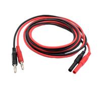 Multimeter Test Lead Extension Kit: 4mm Banana Plug to Jack, Silicone Wires, Male to Female Connectors, for DMMs, Includes Alligator Clips, 1000V 15A, Red & Black