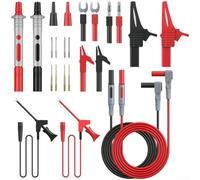 Multimeter Test Leads Featuring Nickel Plated Copper and Stainless Steel Probes with Hooks and For For ALLIGATOR Clips Supporting For Automotive Repair and Electrical Testing