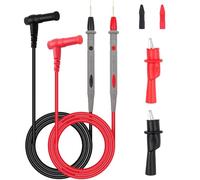 Multimeter Test Leads Kit with Alligator Clips - 2PCS Premium Test Probes, 24AWG Silicone Wire, 1000V Safety Rating - Compatible with Digital Multimeter & Clamp Meter (Includes Test Extensions)