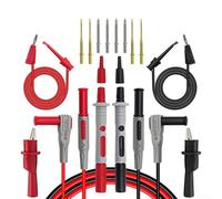 Multimeter Test Probe Kit, CAT.II 1000V Silicone Leads with for alligator Clips Hooks, for Electrician Repair Testing