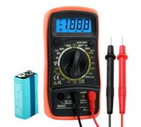 Multimeter Tester, Digital Multi Tester Voltmeter Ammeter Ohmmeter AC DC Voltage Current Resistance Diode Transistor, Electrical Continuity Teste with Test Leads and Backlight LCD Display