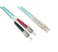 Multimode LSZH Duplex OM3 50/125 Fiber Optic Cable, LC-ST, 2 m