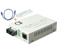 Multimode SC 850nm Gigabit Fiber Media Converter - Built-in SC Fiber Module 550m (0.34 Miles) - to UTP Cat5e Cat6 10/100/1000 RJ-45 - Auto Sensing Gigabit | Fast Ethernet Speed - Jumbo Frame - LLF