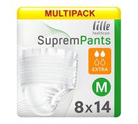 Multipack 8X Lille Healthcare Suprem Pants Extra Medium (1430ml) 14 Pack Incontinence Protection