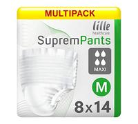 Multipack 8X Lille Healthcare Suprem Pants Maxi Medium (1900ml) 14 Pack Incontinence Protection
