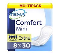 8x TENA Comfort Mini Extra - Incontinence Pads - Pack of 30 - 600ml