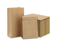 Multipack Brown Block Bottom Paper Bags - Perfect for Groceries, Take-away food, Weddings & More! (100, 6x2.5x12 Inch 3.5lb)