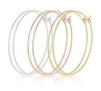 Multipack Dainty Large Thin Gold Hoop Earrings for Women Hypoallergenic Earrings Lightweight 30mm 50mm 60mm 70mm Gold/Silver/Rose Gold Hoop Earrings, Stainless Steel, No Gemstone