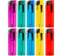 Multipack Electronic Lighters Windproof Adjustable Flame Lighter Refillable With Child Safe Lighters for Candle Home Kitchen BBQ Lighter for Outdoor Use (Assorted Colour) (10)