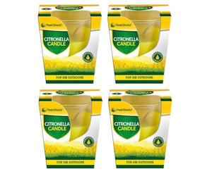 Multipack - Garden Citronella Glass Jar Candle - Outdoor Insect Repellent by Pestshield (4, Citronella Candle)