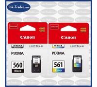 Multipack Genuine Canon 560 561 Ink Cartridges - Black / Colour