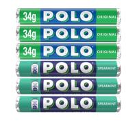 Multipack Mint Sweets - 3x Polo Spearmint & 3x Original Mint Tubes 34g (Pack of 6)