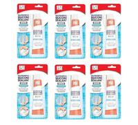 Multipack Multipurpose Waterproof Clear or White Silicone Sealant - Ideal for Kitchens and Bathrooms (70g Tubes) by 151 (White Silicone Tube, 6)
