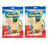 Multipack - Sealapack - Resealable 7 Pouches for Easy Food Soup Storage - Self Standing - Fill it - Fridge it - Freeze it (12, Pouches)