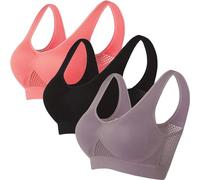 Multipack Seamless Sports Bra Wirefree Yoga Bra for Women Seamless Bras 3 Pack Set Ladies Large Breasts Anti Saggy Breast Bras Comfort Bralette Women Sleep Yoga Daily Wear