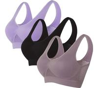 Multipack Seamless Sports Bra Wirefree Yoga Bra for Women Seamless Bras 3 Pack Set Ladies Large Breasts Anti Saggy Breast Bras Comfort Bralette Women Sleep Yoga Daily Wear