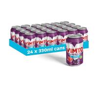 Multipack Vimto Fizzy Zero 330ml x 24 Original Real Fruit, Blackcurrant, Grape & Raspberry- Sugar Fizzy Fruity No Added Sugar Soft Drinks Suitable for Vegetarian and Vegans