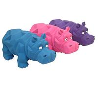 Multipet 3 Pack of Origami Hippo Latex Dog Toys, 8 Inch, Assorted Colors