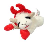 Multipet 6" Halloween Lamb Chop with Devil Horn Headband Plush Dog Toy, Squeaky Dog Toy