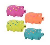 Multipet 9-Inch Latex Polka Dot Globlet Pig Dog Toy, Assorted Colors