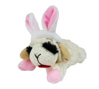 Multipet Lamb Chop Dog Plush Toy w/Easter Bunny Ears - Squeaky Toy for All Dogs - Extra Soft Plush - Stuffed Animal Dog Toy for Cuddling & Playing - Cute Pet Toy (6”, Cream/Pink)