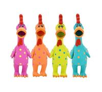 MULTIPET Latex Polka Dot Globken Chicken Dog Toy Fun Squeaky Interactive Playing Chewing Durable Washable for Large Medium Small Breeds 11.5”