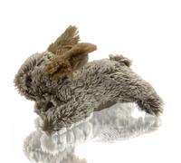 Multipet Rabbit Dog Toy w/Squeaker | Thumperz Dog Toy | Stuffed Bunny Toy for Dogs | Plush Squeaker Bunnies Dogs Toy (Tan/Brown, 6")