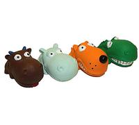 Multipet Squeaky 3" Mini Latex Animal with Big Head Dog Toy, Assorted (3 Pack)