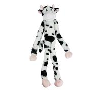 MULTIPET Swingin' Slevin Spotted Cow Plush Dog Toy Soft Fun Squeaky Interactive Chewing Playing Fetch Tugging Stuffed Animal for Large Breeds 27"