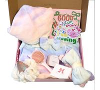 multipieyo Empower Shower Set for Teen Girls | Luxury Bath/Spa Set with Body & Hair Towel, Headband, Affirmation Static Stickers, Scented Candle and More for Self-Care and Confidence for Women