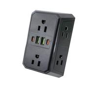 Multipla USB Presa, Italiana, Adattatore Multipresa Elettrica da Muo, dattatore Cucina, Tripla Presa per Ufficio CASA Viaggio, Bianco, Adattatore Elettrico A 6 Prese