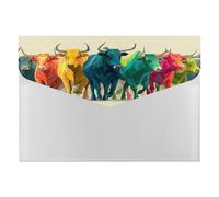 Multiple Abstract Geometric Cows Accordion File Folder Organizer Expanding File Folder Labels Document Organizer Bag for Office School Letter A4 Size