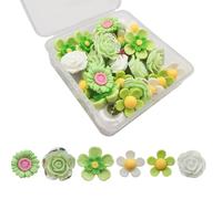 Multiple Color Flower Shaped Push Pins 30pcs Resin Thumb Tacks Simple Installation For Decorating Cork Boards & Wall Photo Wall Tacks