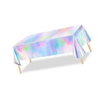 Multiple Color Holographics Disposables Party Table Covers Waterproofs Birthday Supply Decoration Easy To Clean Birthday Table Cover