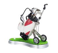 Multiple Colors Available Mini Desktop Golf Souvenir Set with 3 Pens Shaped Like Golf Clubs A Miniature Golf Bag Pen Holder, for Men (C1 Free)